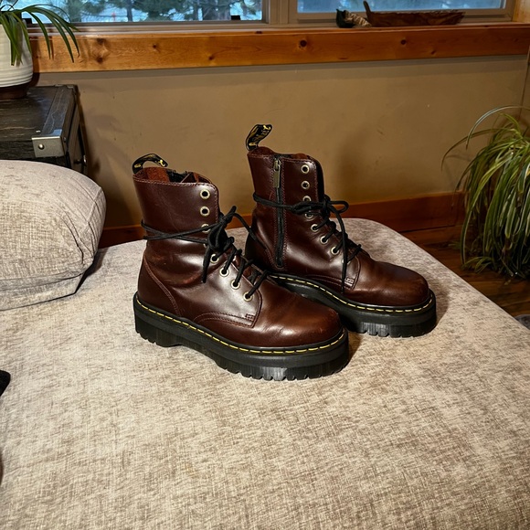 Dr. Martens Red Leather Boots - Picture 2 of 4
